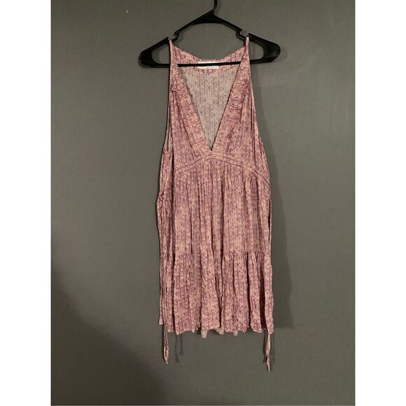 American Threads Long V Neck Tiered Dress Size Large - Picture 1 of 4